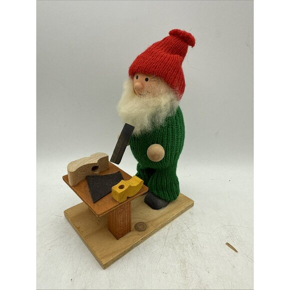 Swedish Folk Art Tomte Gnome Lumberjack Shoe Cobbler  Santa  6.5” VTG Christmas - Picture 1 of 6